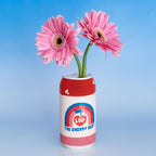 ban.do Small Ceramic Vase, Lucky Cherry Cream Soda Can | Petite and Colorful Retro Inspired Flower Vase or Shelf Decor for Aesthetic Food Theme Home Decor