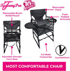 Adjustable Height Chair with Carry Bag - Portable Makeup Artist & Hairstylist Chair - Perfect for Makeup, Salons, Movie Sets - Italian Design