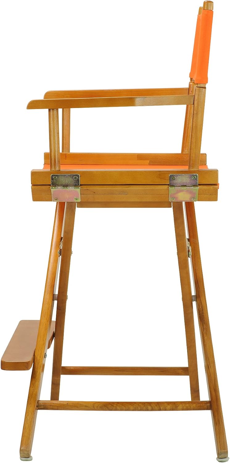 Casual Home 24" Director's Chair Honey Oak Frame-with Tangerine Canvas, Counter Height
