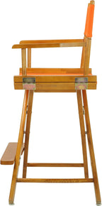 Casual Home 24" Director's Chair Honey Oak Frame-with Tangerine Canvas, Counter Height