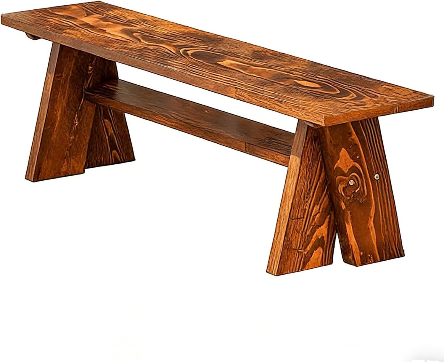 Outdoor Wooden Bench, 16in High Outdoor Garden Bench, 837lbs Load Capacity, Suitable for Patios, Porches, Dining Rooms, Brown(150x41x28.5cm/59x16x11in)