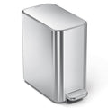 simplehuman Slim Step Can, 5L / 1.3 Gallon Compact Bathroom Trash Can, Liner Pocket®, Sleek Internal Hinge, 150,000-Step All-Steel Pedal, Lid Shox® Silent Close, Brushed Stainless Steel