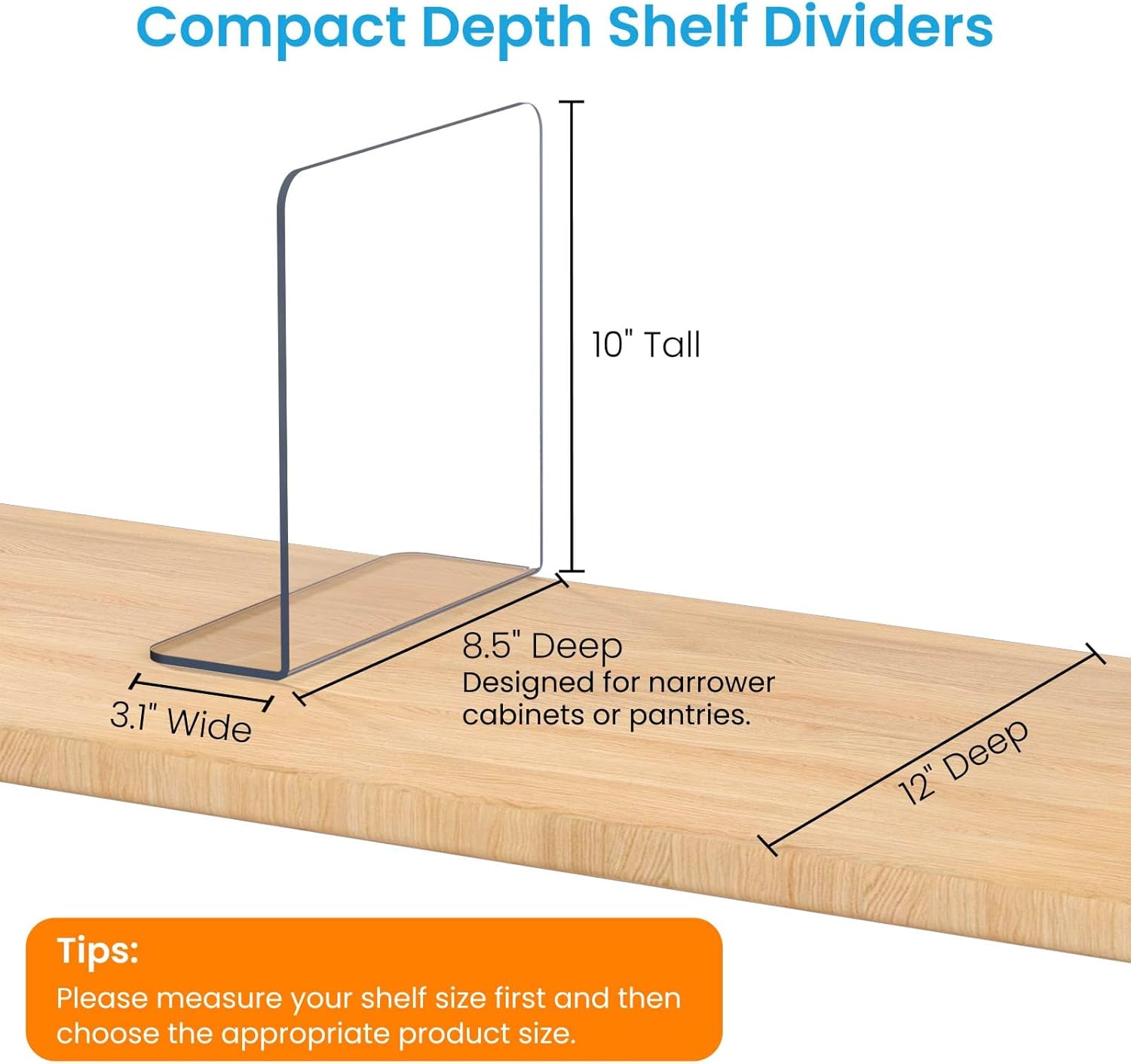 OKPOW Shelf Dividers for Closet Organization: 12 Pack Durable Clear Acrylic Divider Organizer for Shelves - Vertical Adjustable Shelving Separators for Clothing Purse