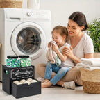 Laundry Pods Container and Dryer Sheet Holder for Laundry Room Organization&Decor, Detergent Powder Container Include 2 Plastic Jars with Lids for Powder, Pods, Scent Booster Beads