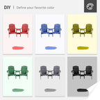 Comfortable 2-Unit Wooden Adirondack Chairs Set Featuring Center Table Umbrella Hole Natural Finish Durable Material Construction