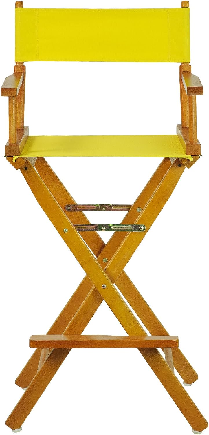 Casual Home 30" Director's Chair Honey Oak Frame-with Yellow Canvas, Bar Height