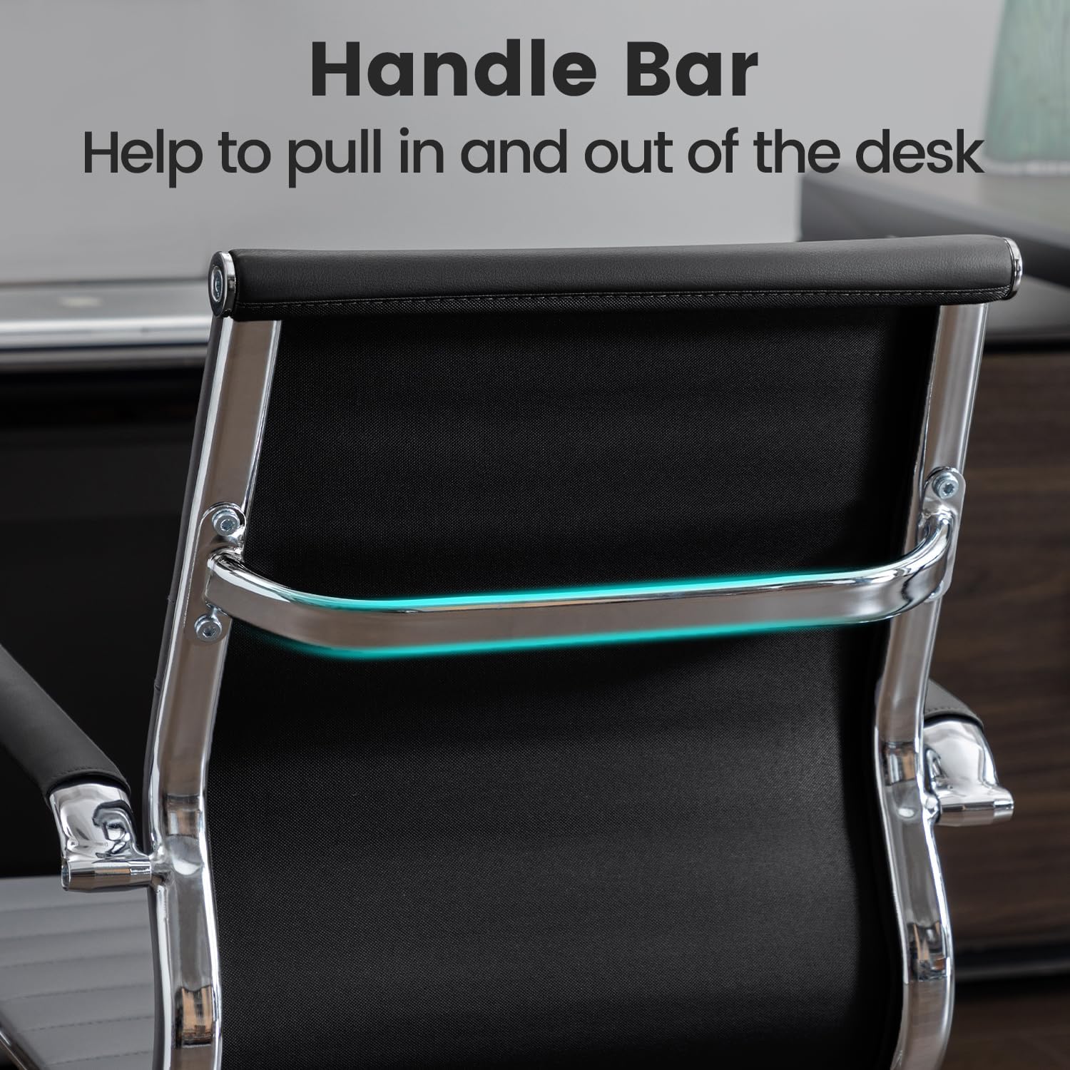 Office Guest Reception Chair Set of 4, Conference Room Chairs Waiting Room Chairs 4 Pack, Modern Leather Office Desk Chair No Wheels.（Black）