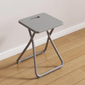 No Assembly Required Folding Stool with Portable Handle, X - Shaped Stable Structure Quiet & Non-Slip Foot Pads Foldable Chairs for Living Room, Balcony, Bedroom and More(Gray)