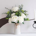 Charming 6-Inch Ceramic Vase | Jute Rope & Heart Charm Vase for Bohemian Farmhouse & Boho Décor, White Color