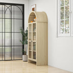 70.28 Inch High Arched Kitchen Pantry, Wooden Kitchen Storage Cabinet with Adjustable Shelves for Dining Room, Living Room, Entryway