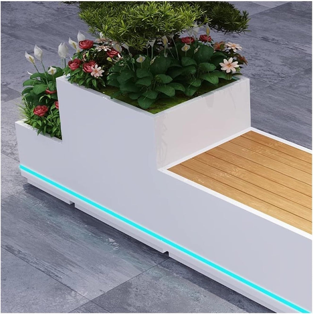 Planter Box with Bench Outdoor Flower Boxes Leisure Chairs Terraces Parks Courtyards Benches Beds