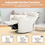 Power Swivel Rocker Recliner with 2 Pillows Power Nursery Glider Recliner Comfy High Back Electric Rocking Recliner for Adults Nursing Bedroom Living Room Brown