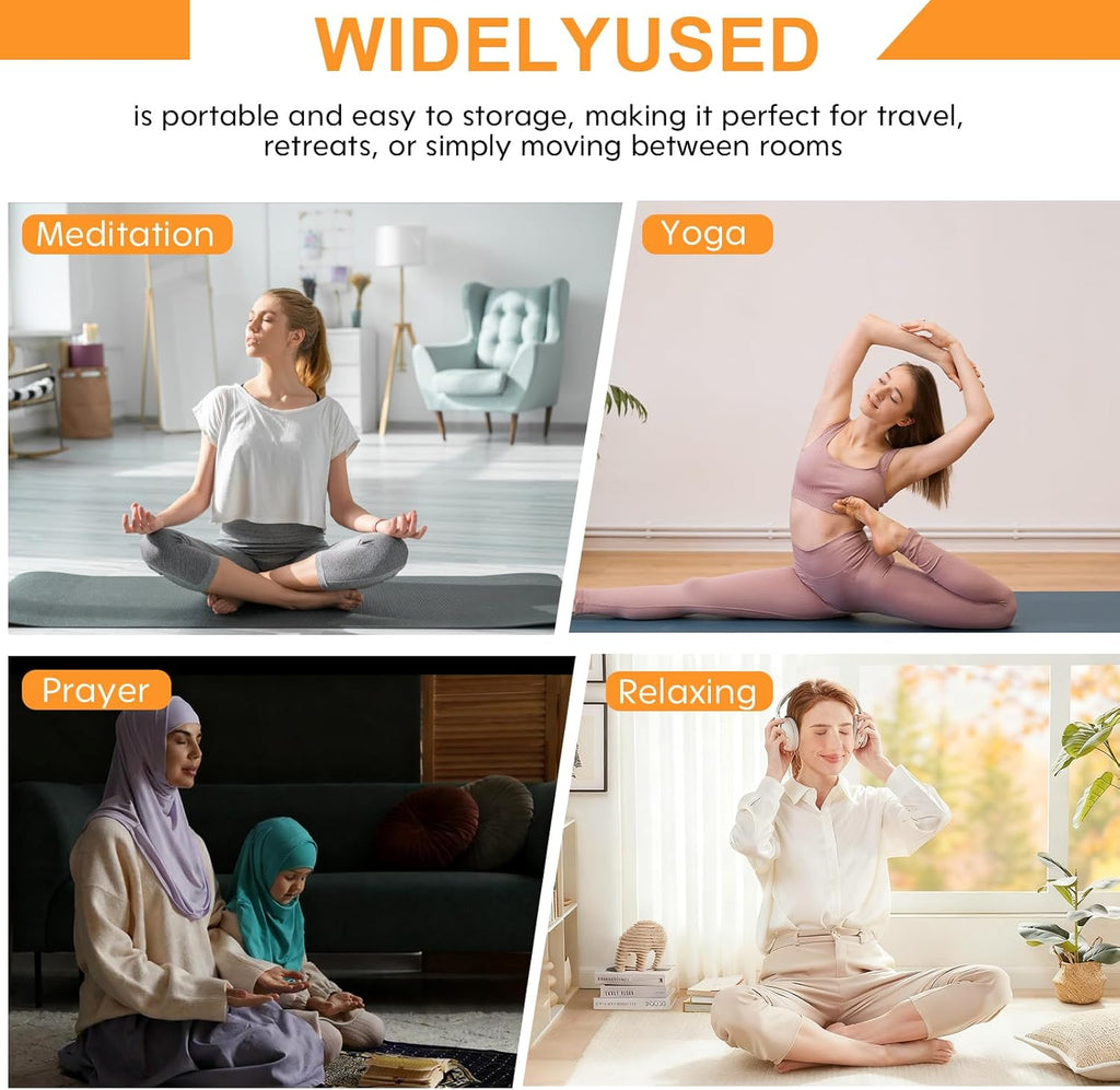 Engorgio Black Meditation Bench, Meditation Chair, Kneeling Meditation Stool, Seiza Chair, Prayer Bench with Cushion for Home Studio Portable Non-Slip Yoga Stool.