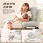 MAMAZING Lullapod Oversized Power Nursery Recliner Chair, Triple Motor Glider Rocker with Adjustable Armrests, 270° Swivel Rocking Chair Nursery with Dual Charging Port and Storage
