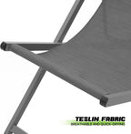 Magshion Folding Beach Sling Chairs Set of 2, 4 Level Adjustable Reclining Design, Lightweight Aluminum Frame, Portable Outdoor Chair for Backyard, Poolside and Camping, Support to 250 lbs, Gray