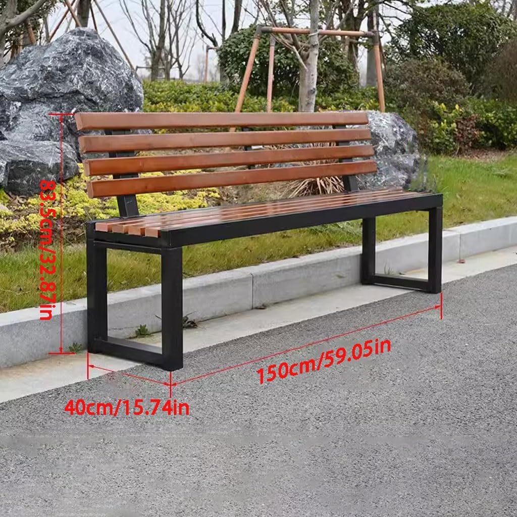 Patio Benches for Outdoors Outdoor Park Chair Solid Wood Backrest Square Leisure Bench Plastic Playground Community Indoor Rest Garden Benches for Outdoors