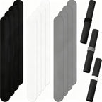 Charniol 12 Pieces Wrapping Paper Roll Holder Holiday Flip Wraps Silicone Covered Metal Strips Flip 1 x 9 Inch Stabilizer Slap Band for Poster Gift Paper Vinyl Storage Organize (Black,White,Gray)