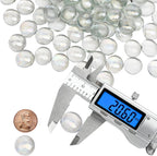 2 lb Clear Glass Beads for Vases, Glass Pebbles, Clear Flat Glass Marbles for Vase Filler Flower Candle Crafts and Wedding Decoration
