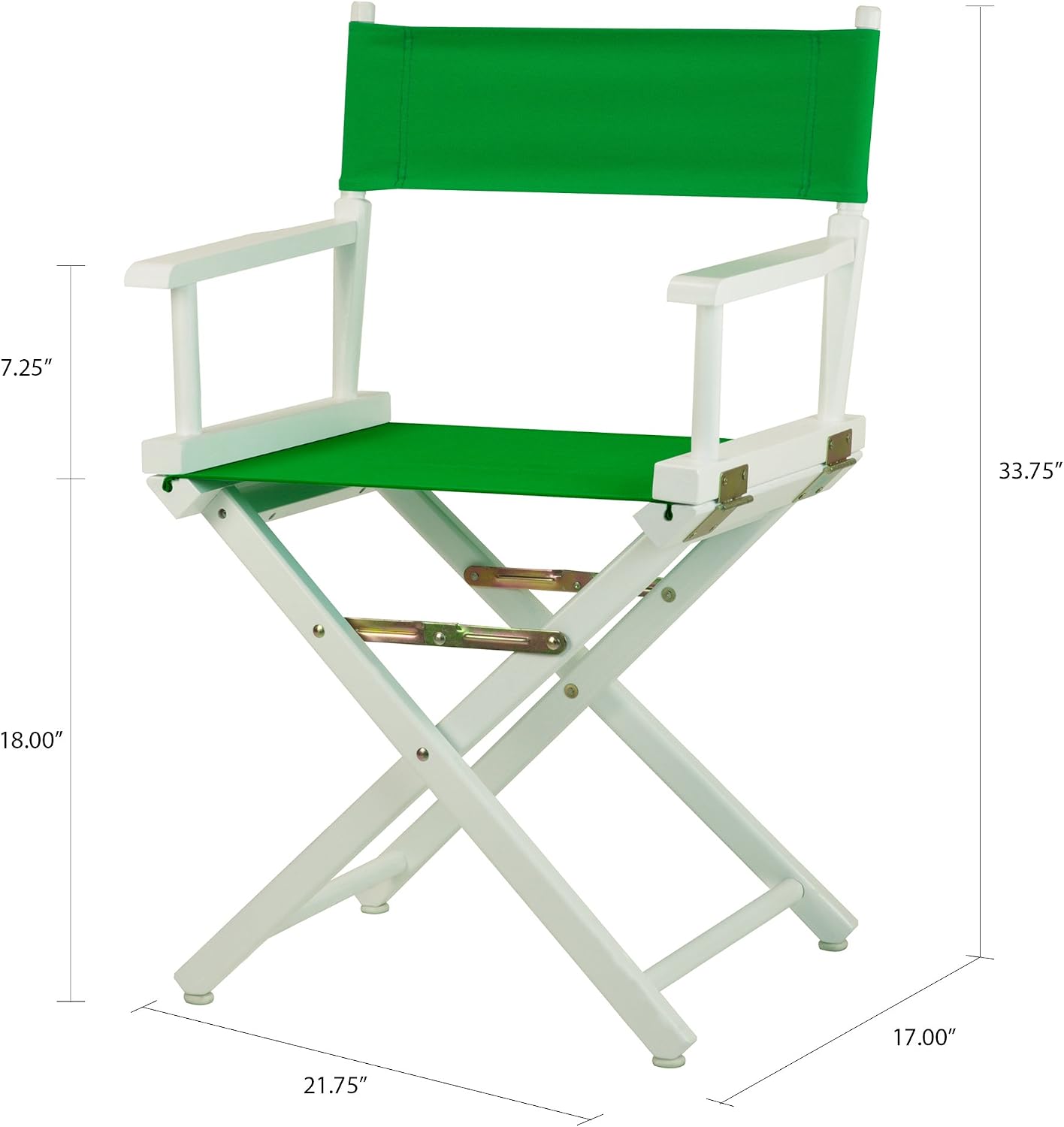 Casual Home 18" Director's Chair White Frame with Green Canvas
