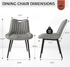 Jocisland Upholstered Faux Leather Dining Chairs Set of 4, Mid-Century Modern Kitchen & Dining Room Chairs with Curved Backrest, Cutout Handle, Metal Legs & Padded Seat, Grey