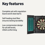 Amazon Basics Regulation Size Dartboard Cabinet Set for Adults, Black
