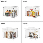 HOYOJA Clear Acrylic Display Case, Large Stackable Storage Bins Magnetic Attraction Lids, 5 Pack Acrylic Box Showcase for Collectibles, Figures, Cosmetic, Purse, Handbag, Wallet, 10.7x8.6x14.2 inch