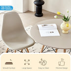 5-Piece Round Dining Table Set, Small 35.5" Kitchen Table Chairs Set of 4 Space Saving Furniture, Plastic Seats, Solid Wood Legs, for Living Room Apartment Office Home, Sand