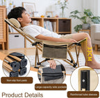 Kids Lounge Chair Outdoor, Metal Frame with Canvas Fabric, Outdoor Folding Deck Chair for Kids Ages 5+, Portable & Lightweight for Lawn, Pool, Garden & Yard(Light Brown)