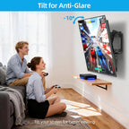 HOME VISION Tilt TV Wall Mount Bracket for 26-65 Inch Flat/Curved TVs, Max VESA 400X400mm, 100Lbs Capacity, Fits 8-16 Inch Wood Studs, Universal Low Profile, HV9401