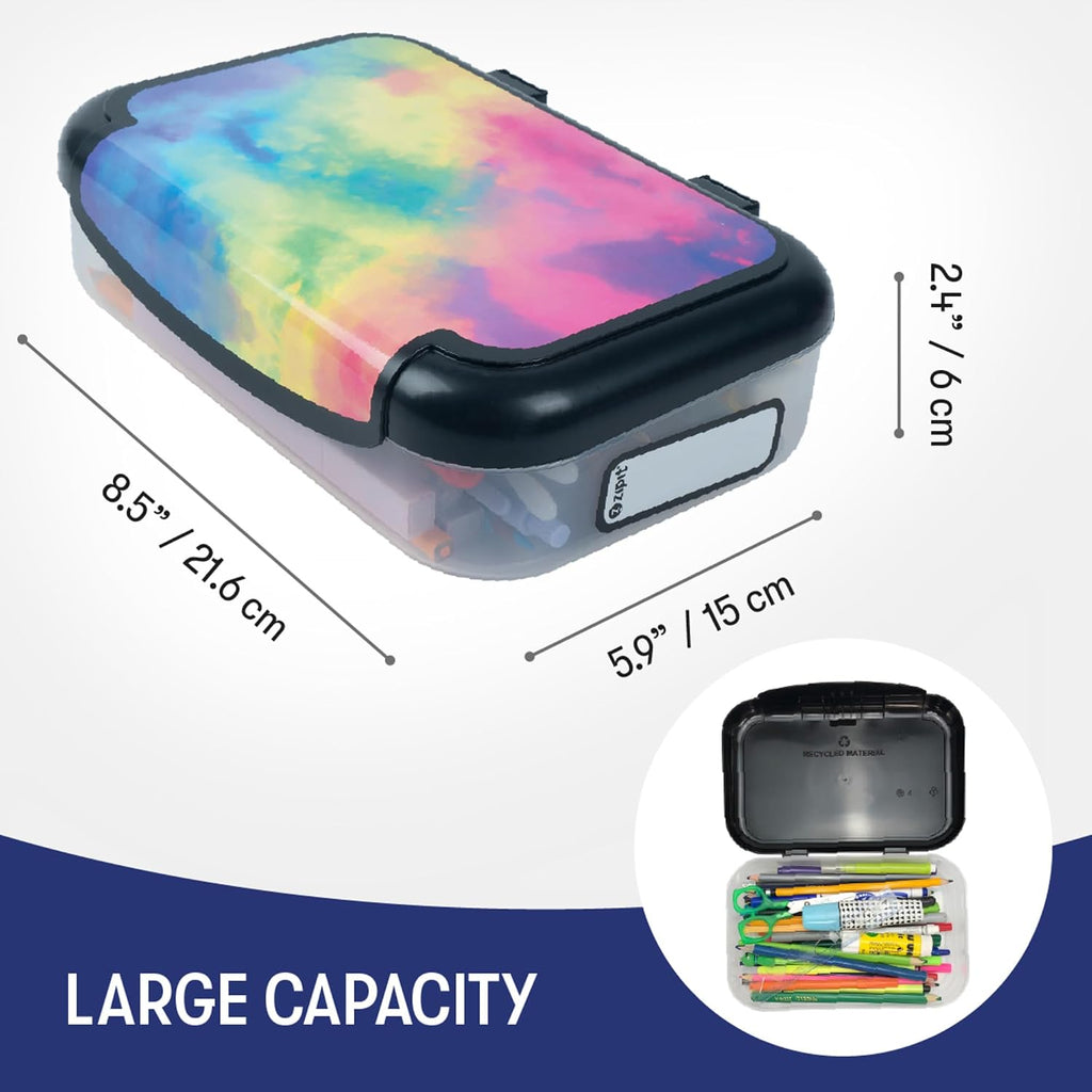 ZIPIT: Pencil Box Bundle: Rainbow & Butterflies - Recycled Plastic Cases, Large Capacity Storage Organizers, School Supplies-Stationary, Kid-Girl-Boy