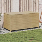 Garden Storage Box Outdoor 50.2 Gal Resin Wicker Bench with Lid and Lockable Seat for Patio, Deck, Backyard, and Porch Cushion Organizer Weather Resistant