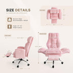 Big & Tall Office Chair, Wide Seat for Cross Legged Sitting & Pets, Teddy Fleece Reclining Chair w/Foot Rest, 400lbs Gaming Vanity Chair, 4 Colors