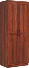 63" Tan Kitchen Pantry Cabinet - 5-Tier Storage, Adjustable Shelves, Farmhouse Style for Dining/Kitchen