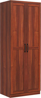 63" Tan Kitchen Pantry Cabinet - 5-Tier Storage, Adjustable Shelves, Farmhouse Style for Dining/Kitchen