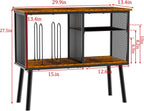 Record Player Stand with Adjustable Divider Vinyl Storage Holder Up to 200 Albums Mid-Century Large Record Player Table Vinyl Holder Turntable Stand End Table for Bedroom & Living Room, Patent Pending