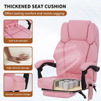 Massage Office Chair with Heat 6 Vibration Points,High Back & Heat, Executive Desk Chair,Big and Tall Office Chair 400lbs, Comfortable Ergonomic Reclining Managerial Chair, PU Leather Pink