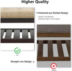 adochr 33'' PU Leather Large Square Ottoman Coffee Table with Storage, Upholstered Button Tufted Footrest Ottoman with Solid Wooden Tray,Coffee Table for Living Room,Ivory