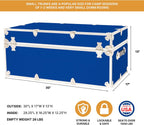 Rhino Trunk & Case Classic Camp & College Trunk with Wheels. 30"x17"x13", 1500+ lbs Capacity - Many Colors, Soft-Close Lid. Strong, USA Made Summer Camp Footlocker and Secure Dorm Storage Chest