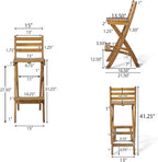 Christopher Knight Home Atlantic Outdoor Foldable Wood Barstool, 31", Natural Wood