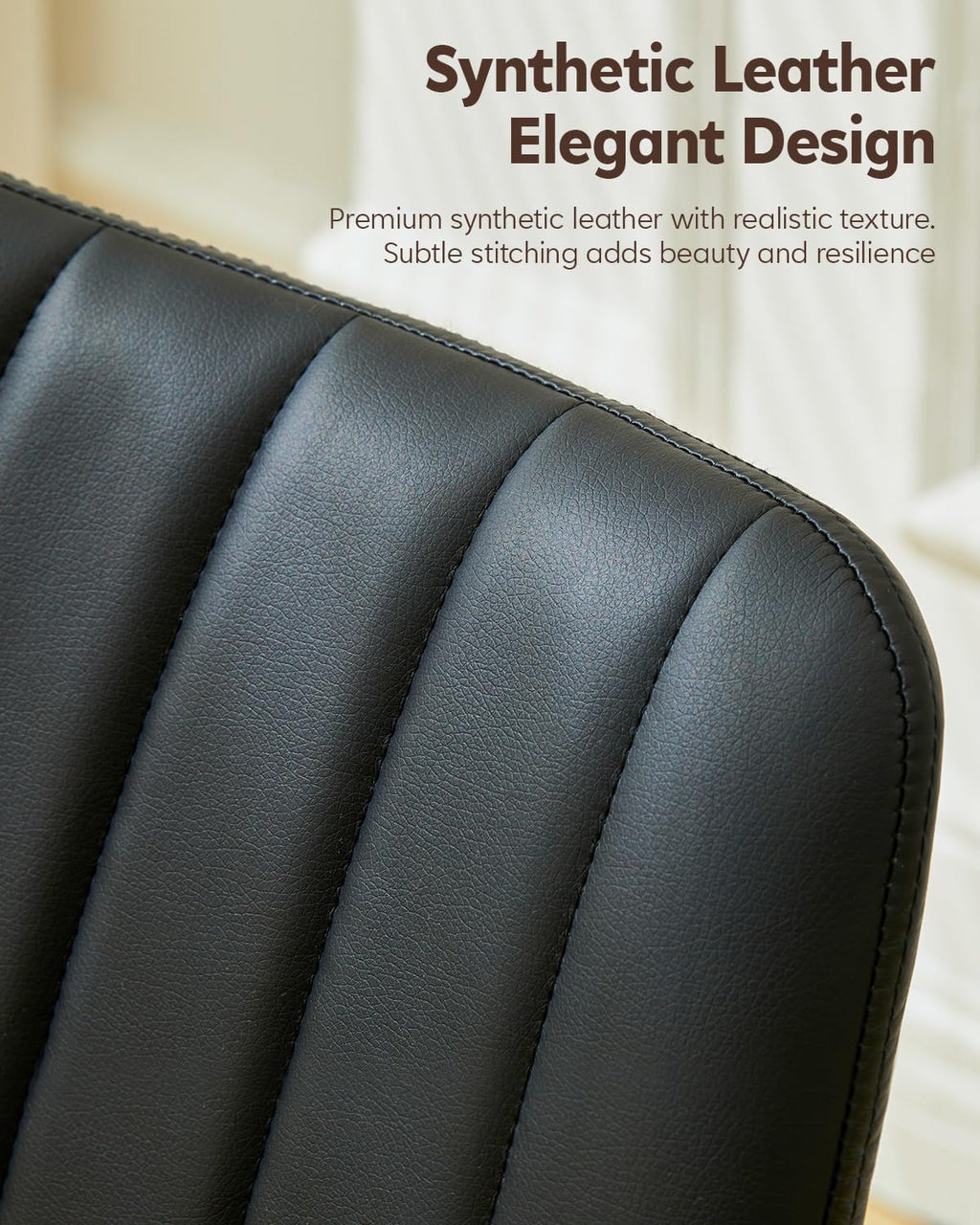 CLIPOP Dining Chairs Set of 2, Faux Leather Dining Chairs with Upholstered Seat, High Back Comfy Cushion, Metal Leg, Accent Kitchen Side Chair for Living, Restaurant & Meeting Room, Black