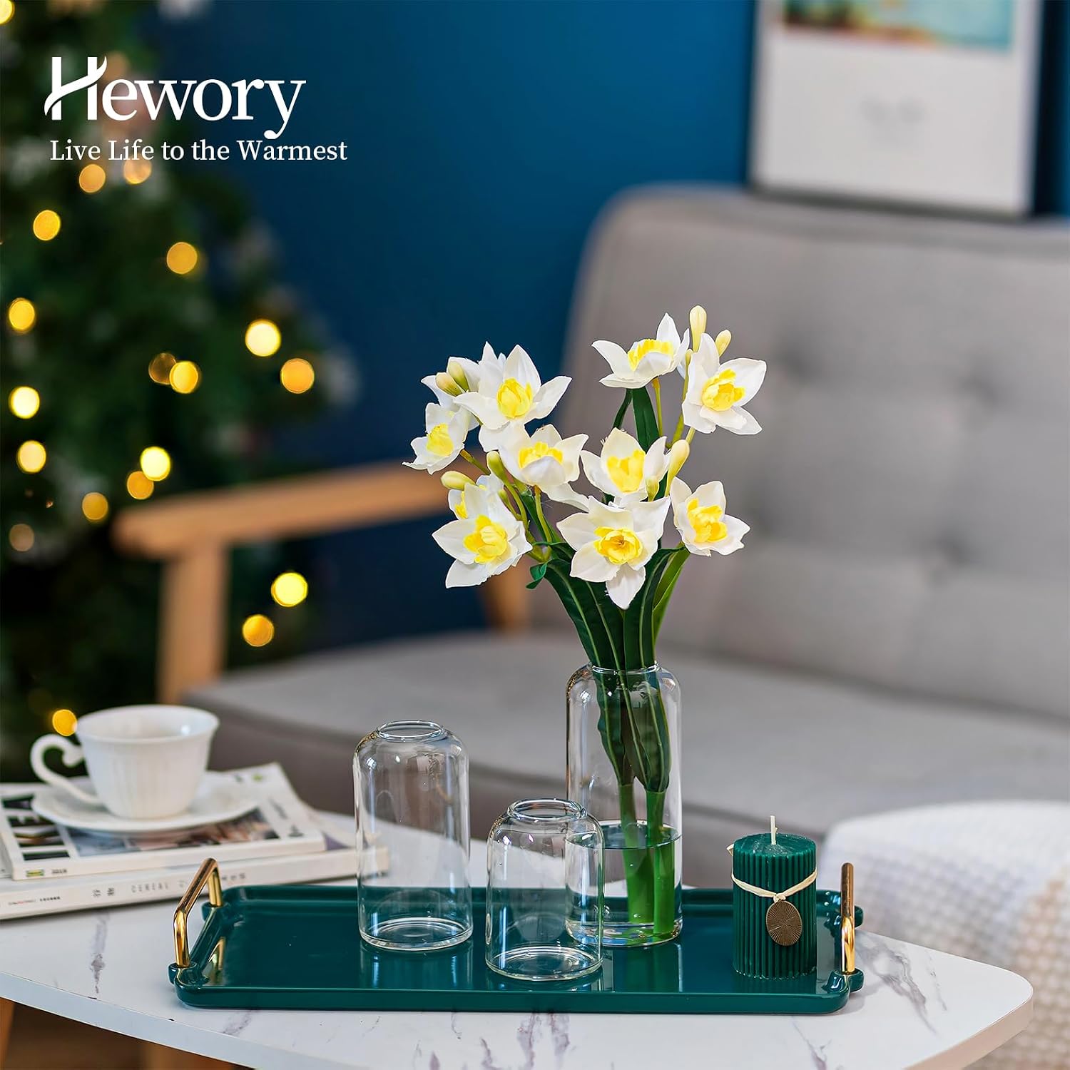 Hewory Glass Bud Vases for Flowers: Blown Modern Small Glass Vases for Centerpieces Set of 24, Mini Clear Bulk Flower Vases for Wedding Party Events Home Decor Floral Arrangements (Not Include Flower)