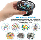 LOQJSS 2PCS Mesh Paper Clip Holder, Stackable PaperClip Organizer for Desk, Mesh Paperclip Dispenser Organizer with Non-Slip EVA Pad,Paperclip Holder for Office Binder Box