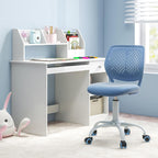 HONEY JOY Kids Desk Chair, Children Study Chair w/Adjustable Height, Low Back, Swivel Rolling Mesh Task Student Chair, Kids Computer Chair for Teens Girls Boys Home/School/Office (Blue)