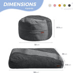 MAXYOYO Bean Bag Chair Bed for Kids, Convertible Bean Bag Folds from Lazy Chair to Floor Bed, Machine Washable Corded Fabric, Stuffed Floor Sofa Couch for Boys and Girls, Dark Grey