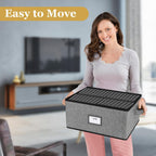 Lukeline VHS Storage Box with Lid, Large Capacity VHS Storage Case Holds 50 Tapes, Stackable VHS Holder Storage Containers for Living Room, Bedroom, Study Room,2-Pack