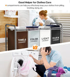 ROMOON Laundry Hamper Sorter Cart: 4-Section Organizer with Heavy-Duty Lockable Wheels and Removable Bags | 180L Rolling Laundry Basket for Dirty Clothes in Laundry Room or Small Spaces (Multicolor)