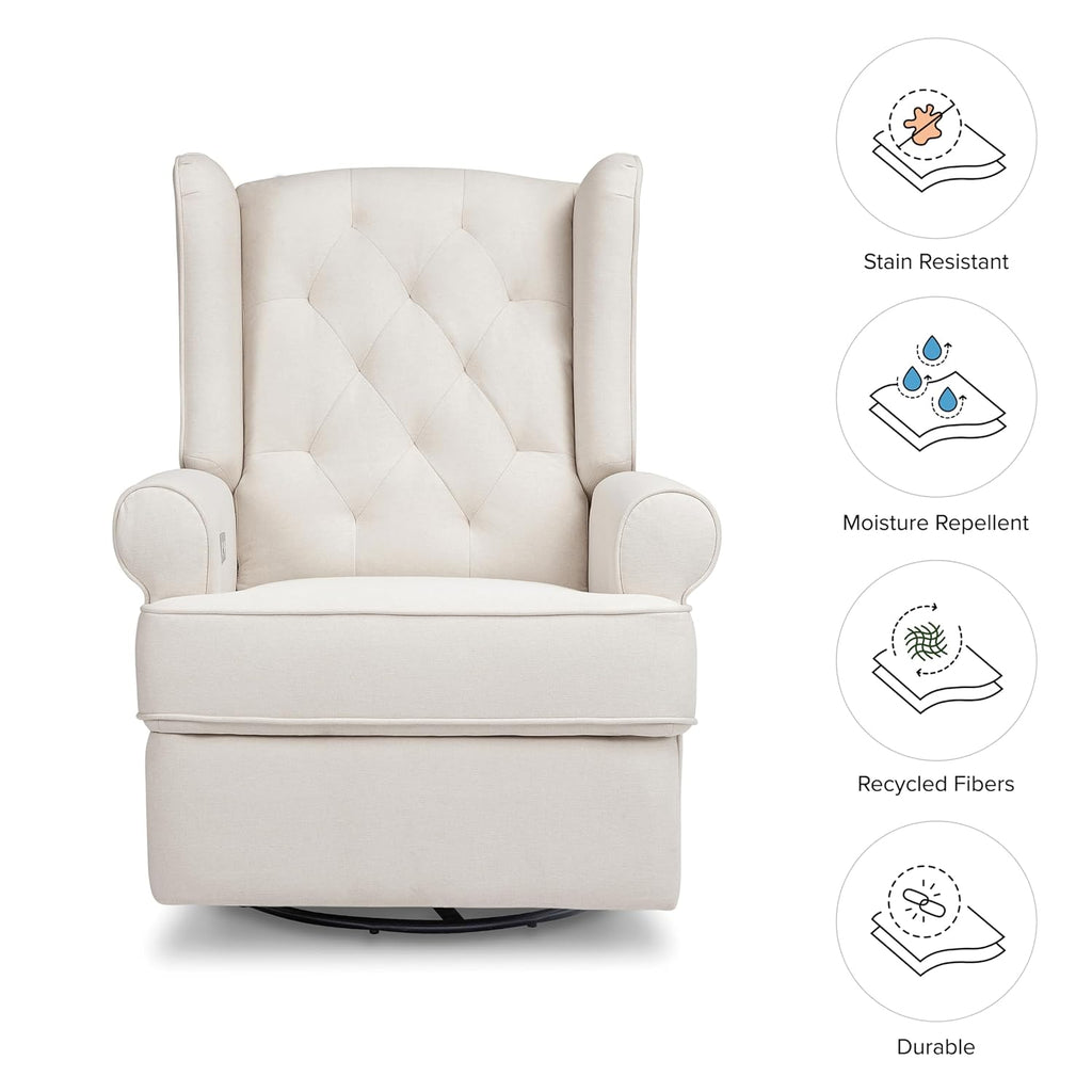 Namesake Harbour Electronic Recliner and Swivel Glider with USB Port in Performance Cream Eco-Weave, Water Repellent & Stain Resistant, Greenguard Gold & CertiPUR-US Certified