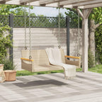Patio Swing Bench Beige,Beige Poly Rattan Swing Bench Durable, Stylish Outdoor & Indoor Garden Furniture for Two Patio Furniture