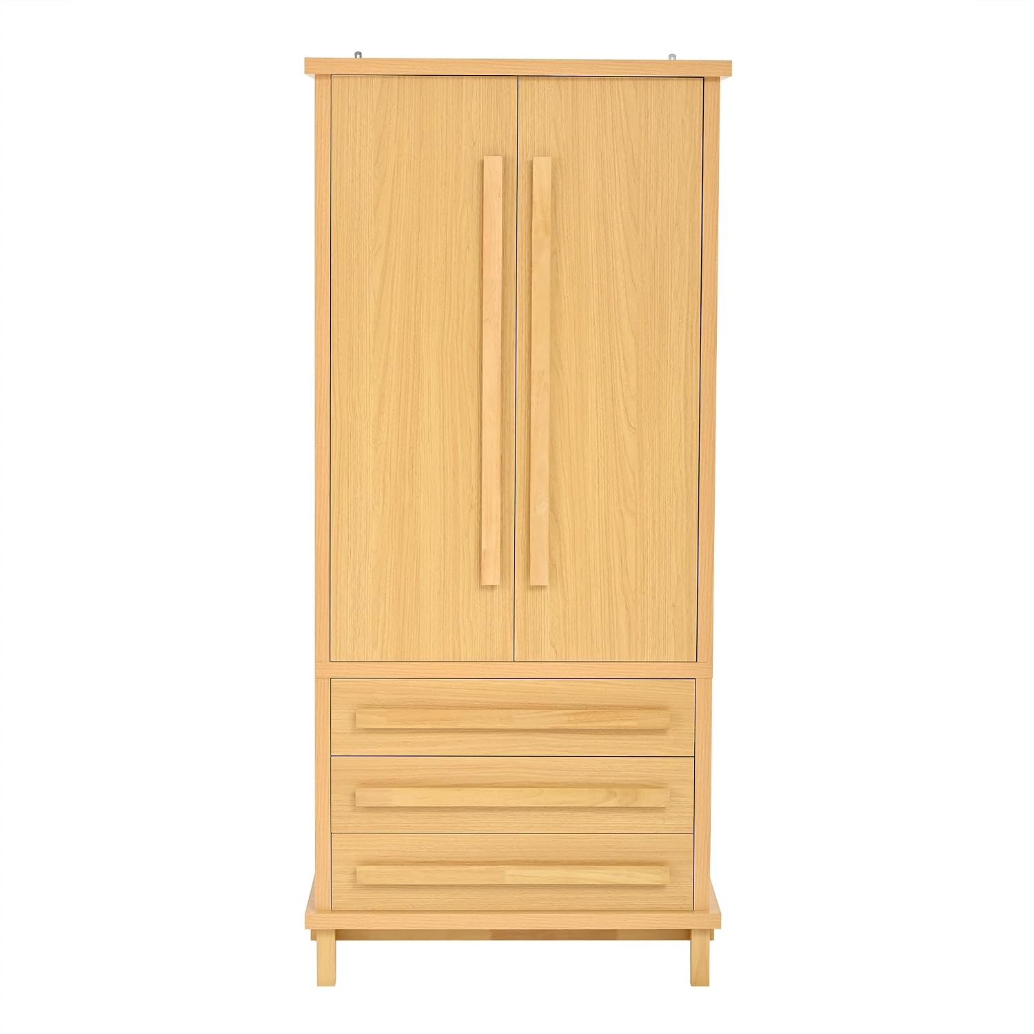 70" Tall Kitchen Pantry Cabinet, Wood Freestanding Storage Cupboard with 2 Cabinet Shelves, 6 Door Shelves and 3 Drawers, Multi-Purpose Storage Cabinet for Kitchen & Dining Room,Natural