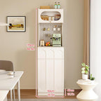 Kitchen Pantry Storage Cabinet with Drawer, Tall Kitchen Storage Hutch Cabinet, Assembly Required, Coffee Bar Workstation, for Dining Room, Living Room(White,170x50cm/66.9x19.7in)